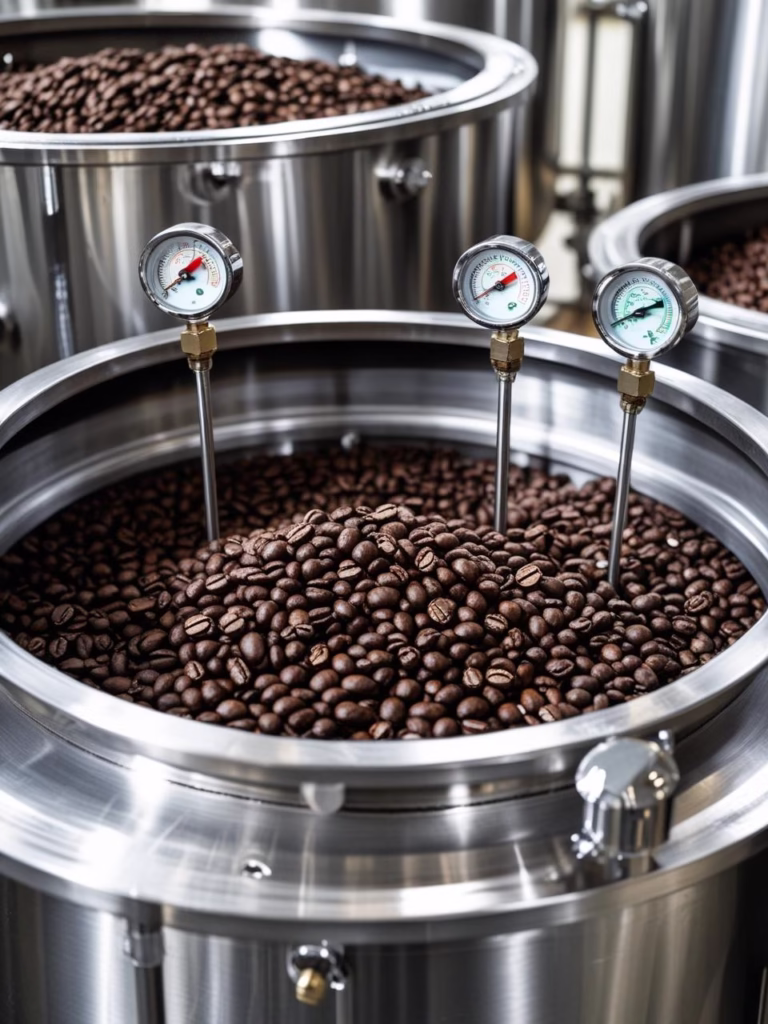 crie-essa-imagem-_Graos-de-cafe-em-tanques-de-fermentacao-anaerobica-com-instrumentos-de-medicao-de-pH-e-temperatura._-768x1024 Microlotes Experimentais: Os Cafés Raros que Estão Redefinindo o Conceito de Exclusividade