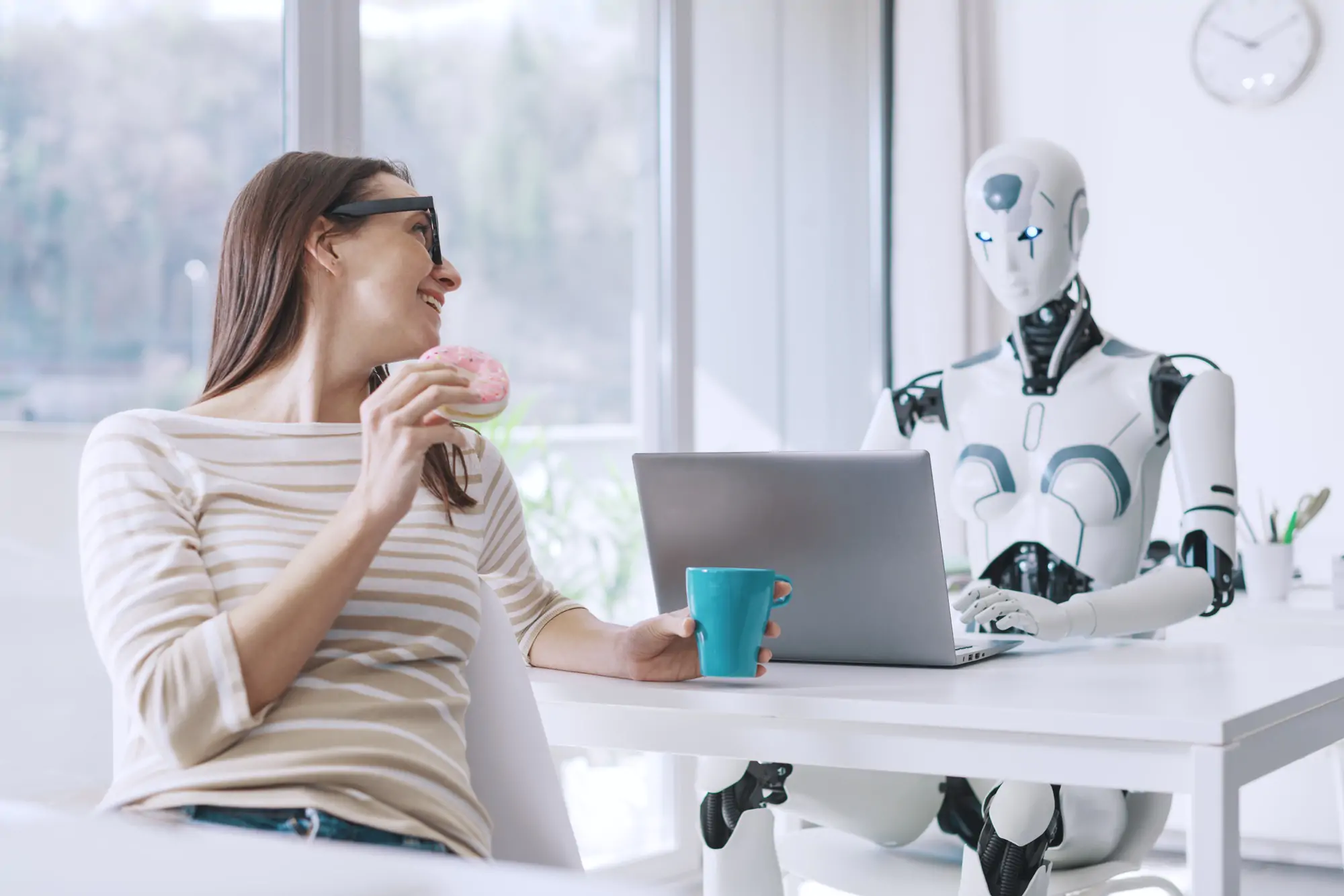 Lazy employee and efficient robot