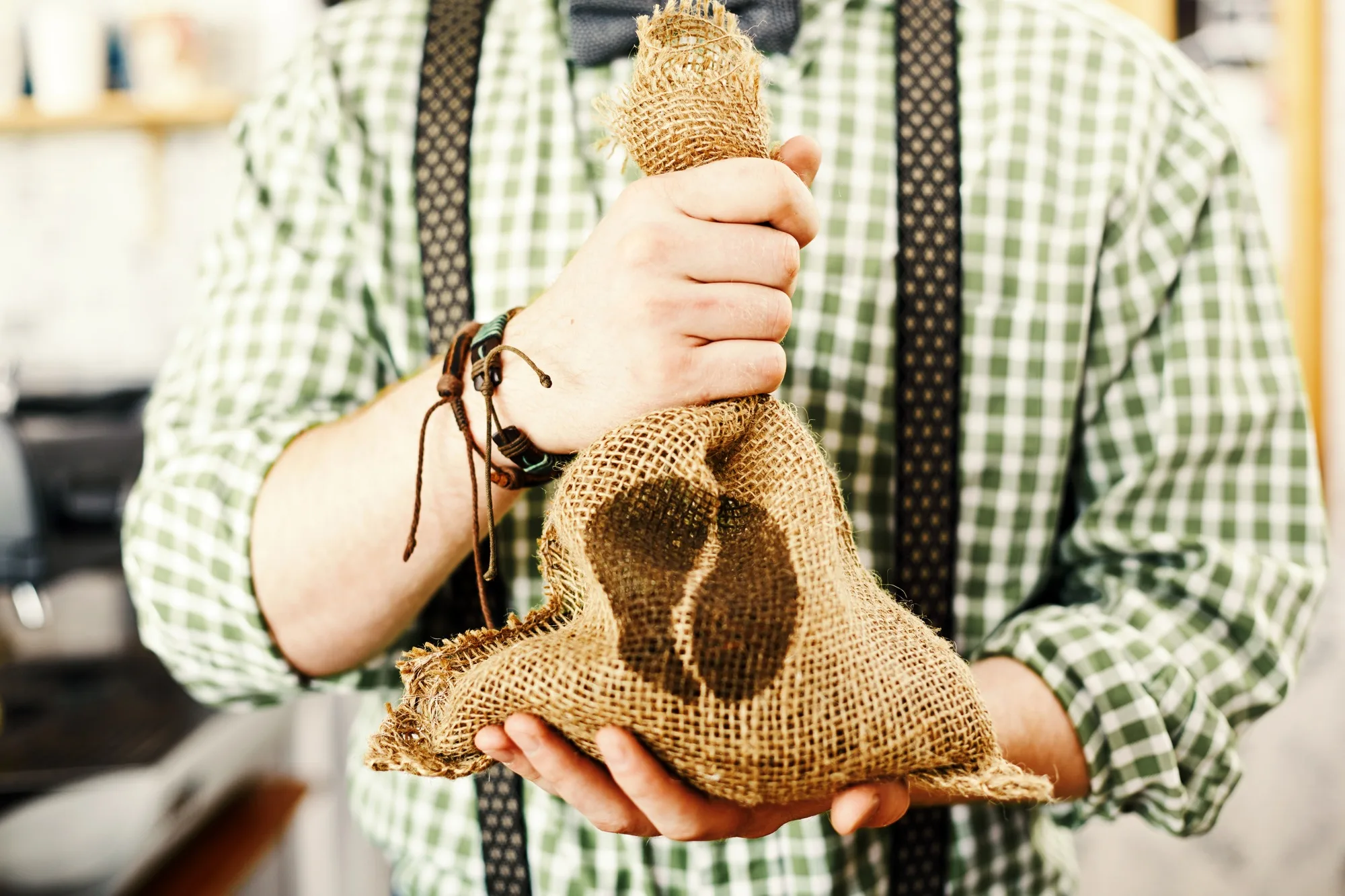 Sack with coffee