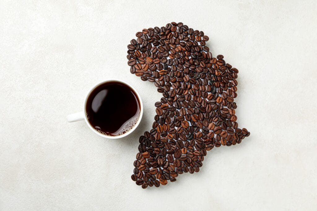 shape-of-africa-continent-made-of-coffee-beans-1024x682 Café Geisha: Tudo Sobre o Grão Mais Caro do Mundo